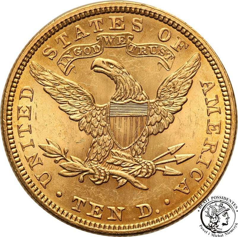 USA 10 dolarów głowa 1907 st. 1-/2+